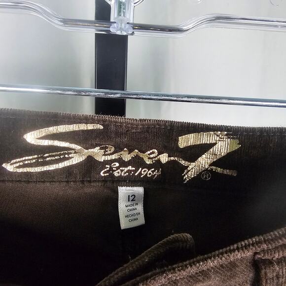Seven7 Brown Corduroy Pants Size 12 Ultra High Rise Skinny Stretch Fit - Picture 2 of 5